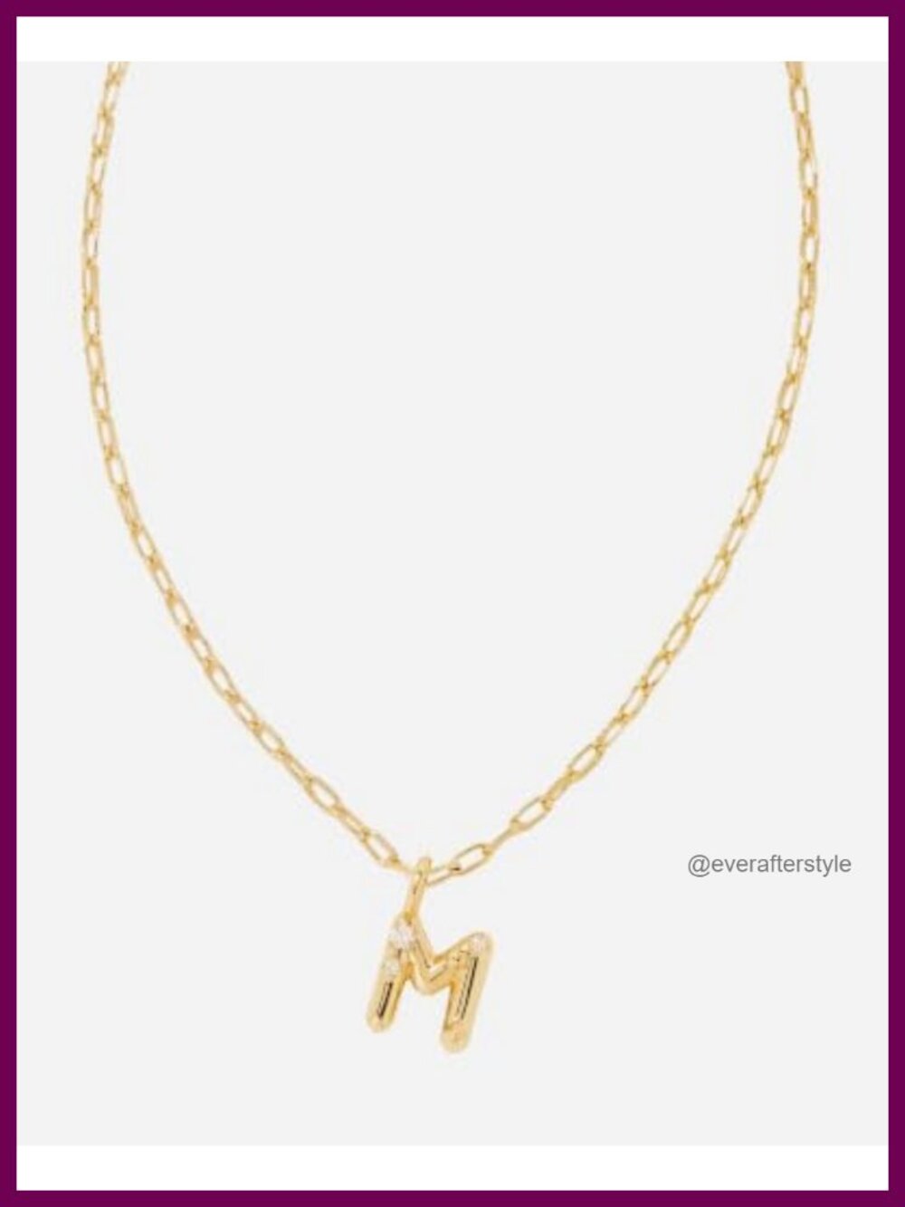Kendra Scott Crystal Letter M Pendant Necklace Gold Plated 16 in Chain CZ